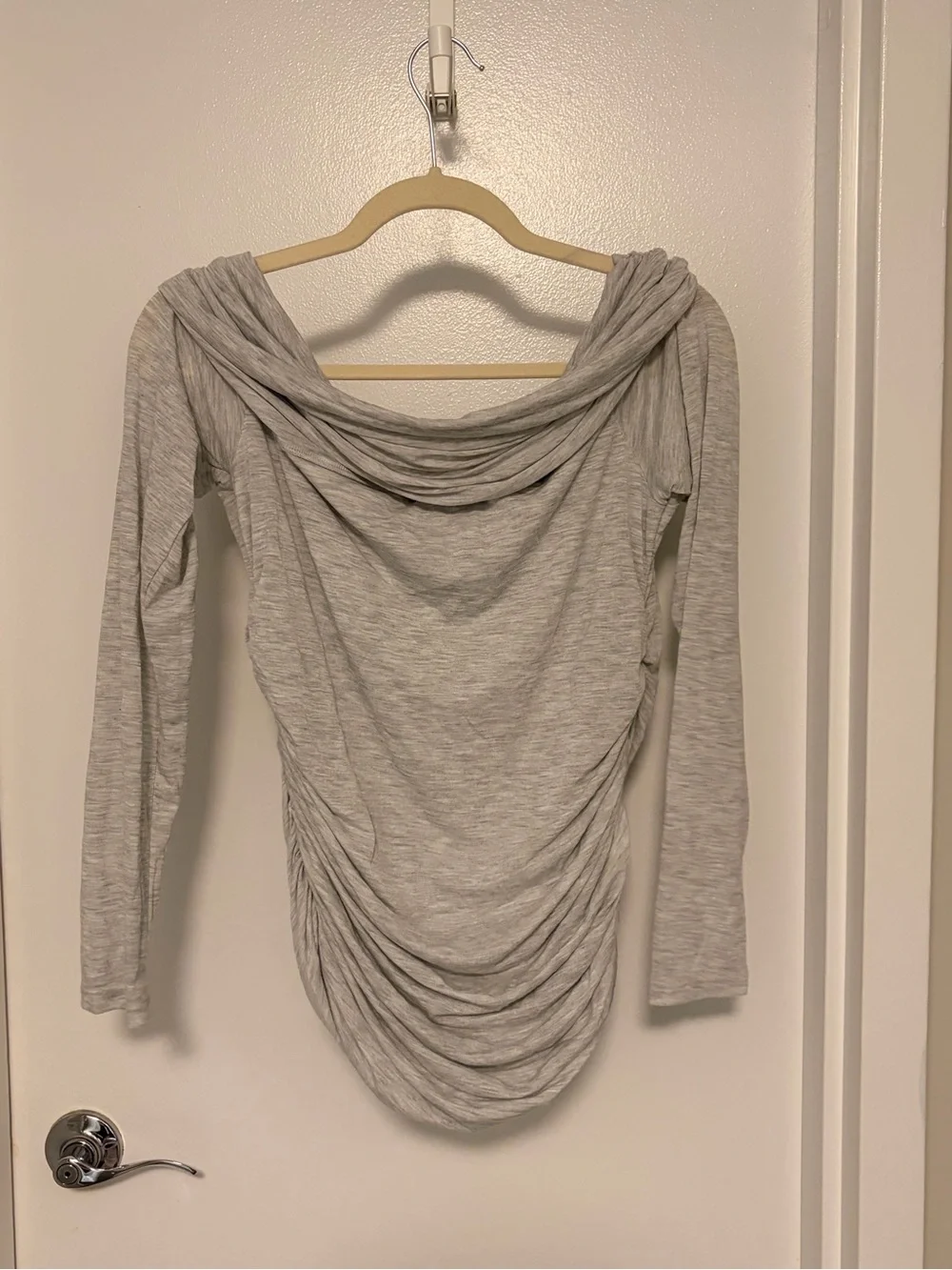 Abercrombie & Fitch Light Gray Cowl Neck Draped Sweater